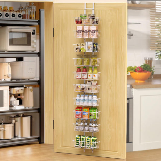 10 Tier Over the Door Pantry Organizer for Kitchen and Bathroom