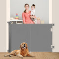 59 in Retractable Baby Gate 42 in Tall - Reinforced Safety Mesh
