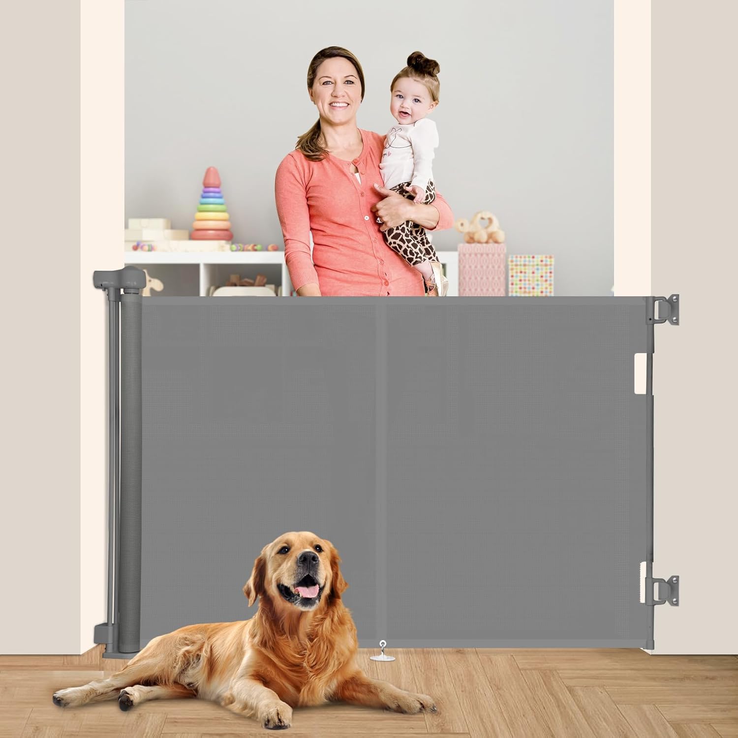 Secure 42 Tall Retractable Baby Gate for Stairs & Doors