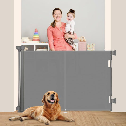 Secure 42 Tall Retractable Baby Gate for Stairs & Doors