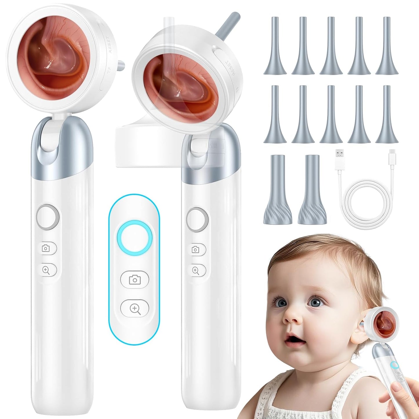 Wireless Ear Otoscope with 1080P HD Camera for Easy Use