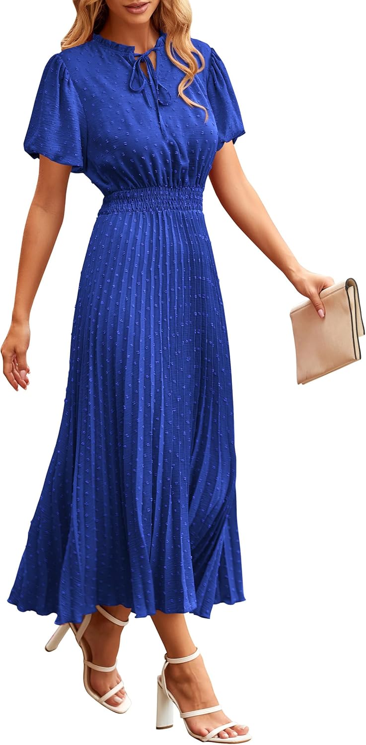 PRETTYGARDEN Womens Summer Midi Dresses for Elegant Occasions