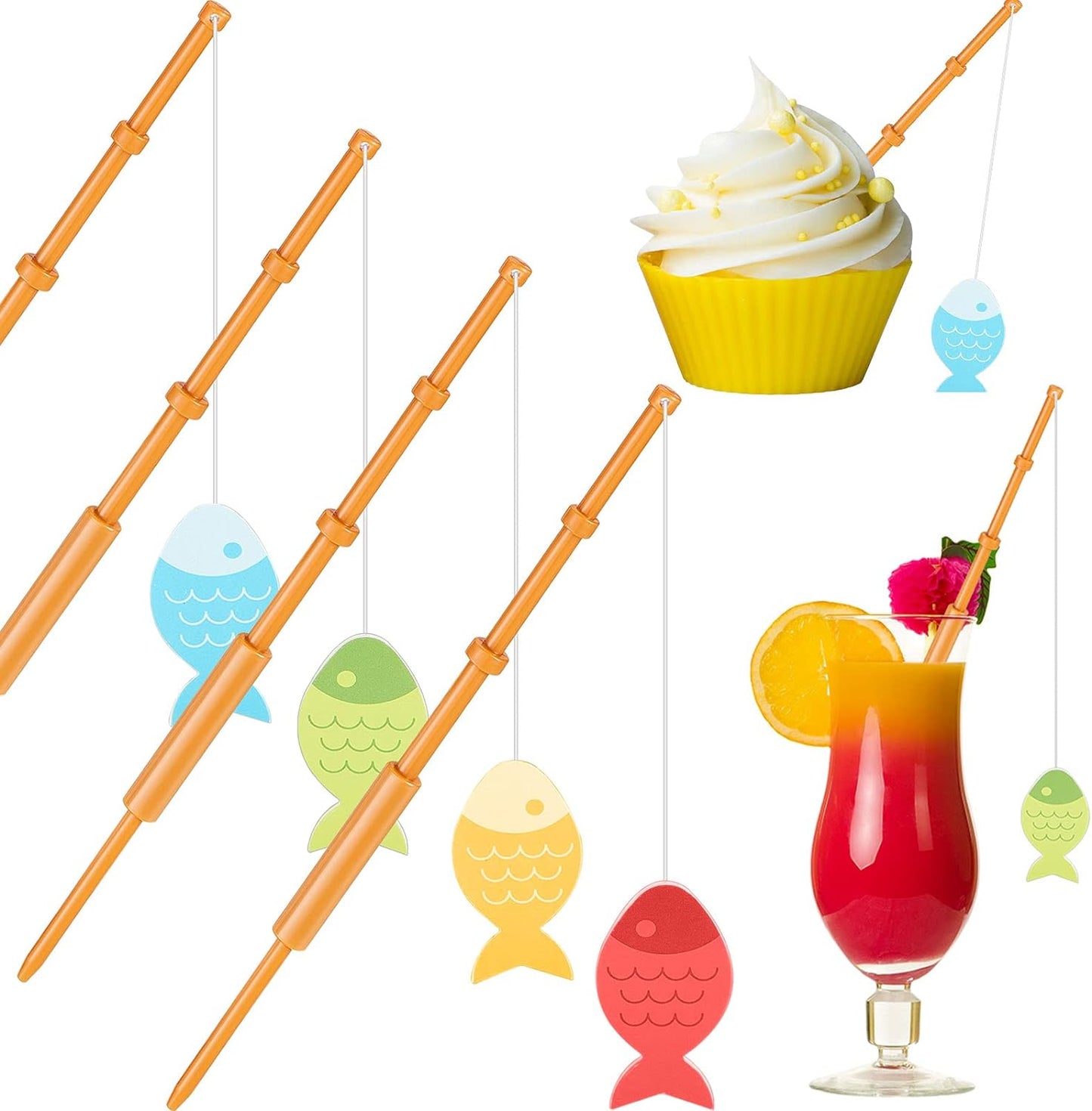 Mini Fisherman Cupcake Picks - Party Decoration