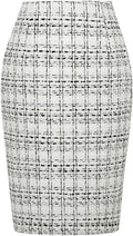 Stylish Wool Plaid Bodycon Midi Skirt for Women with High Waist