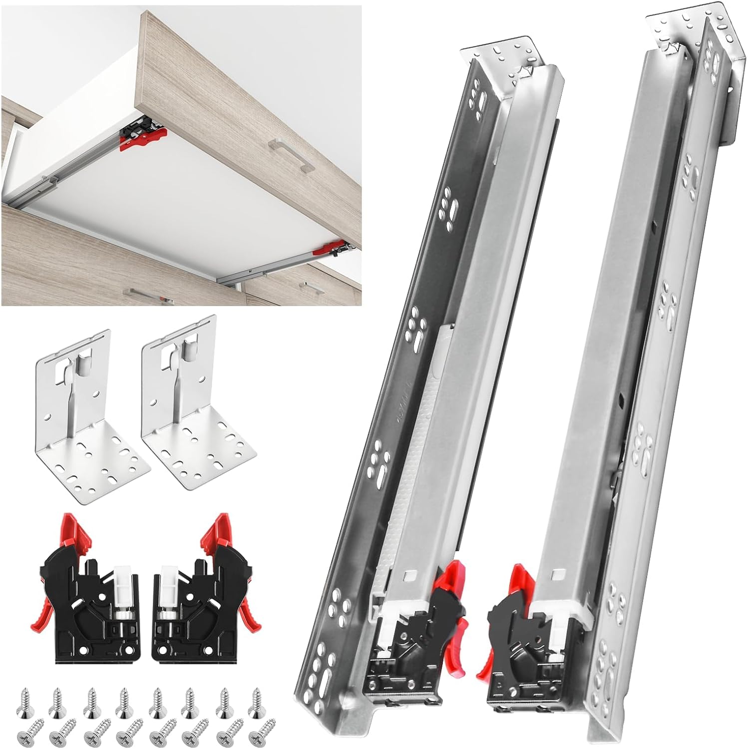 SHUHANG 6 Pair Undermount Drawer Slides for Smooth Operation