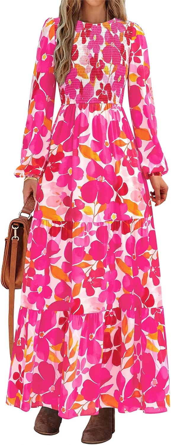 PRETTYGARDEN Women's Floral Maxi Dress for Casual Elegance