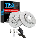 TRQ Front Brake Pad Performance Rotor Kit METALLIC - Direct Fit, Quiet