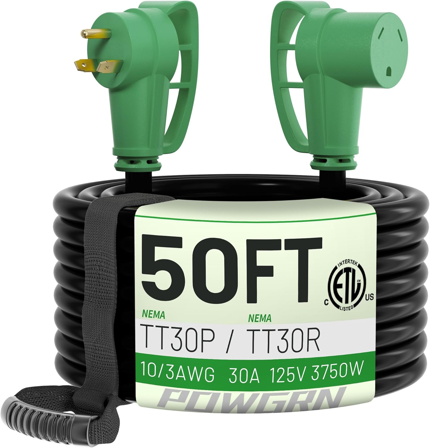 30 Amp RV Extension Cord 50 FT Outdoor with Grip Handle