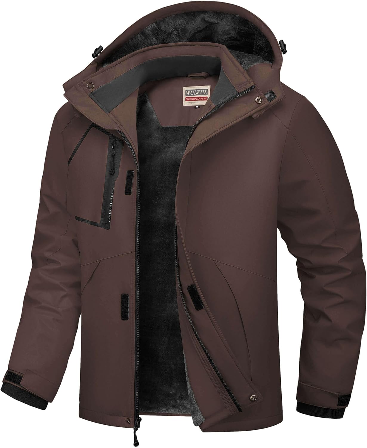 WULFUL Men's Waterproof Ski Jacket for Cold Winter Sports