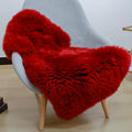 Red Genuine Sheepskin Rug 2x3 ft - Soft Fluffy Wool Accent Rug