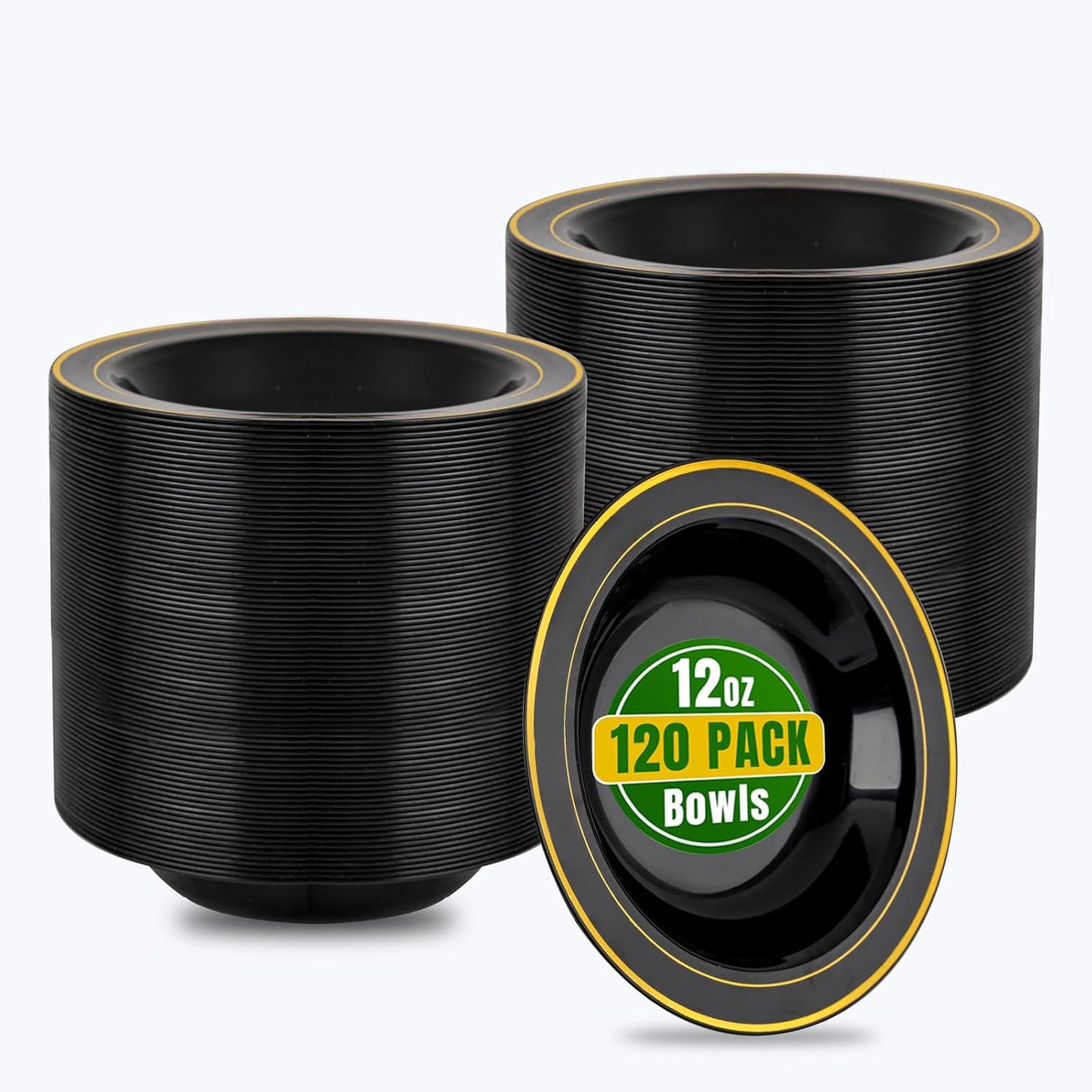bUCLA 120 Pack Disposable Plastic Bowls for Parties & Events