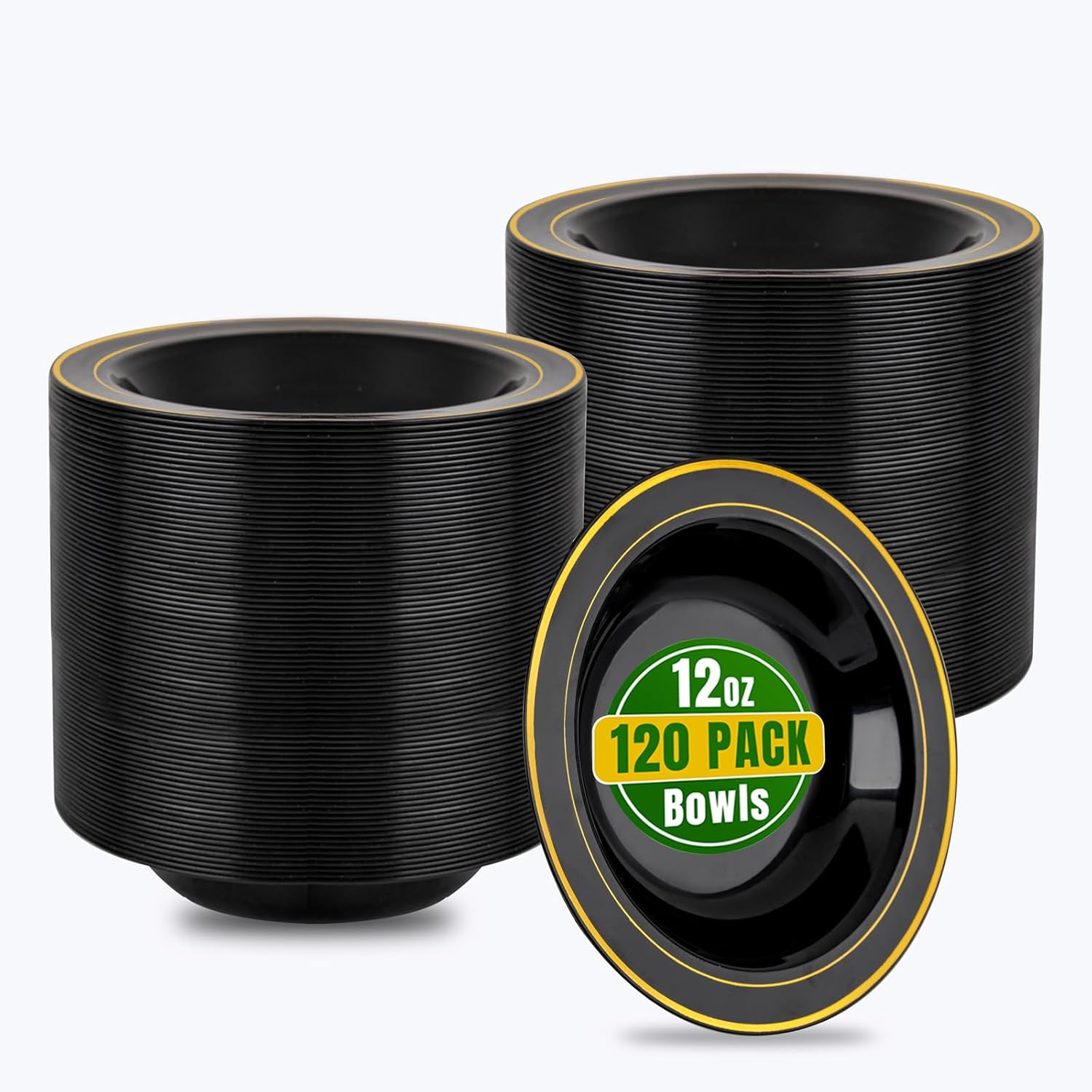 bUCLA 120 Pack Disposable Plastic Bowls for Parties & Events