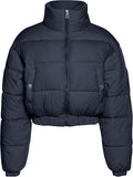 Cropped Puffer Jacket Women - Warm Zip Up Short Quilted Coat