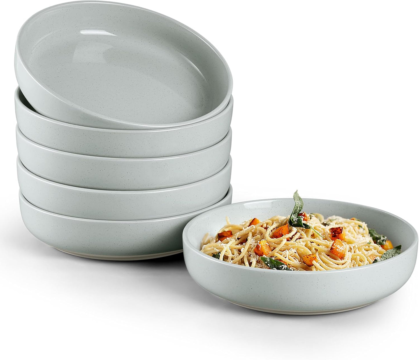 HaWare Pasta Bowls Set of 6 - Large 33oz Ceramic Bowls