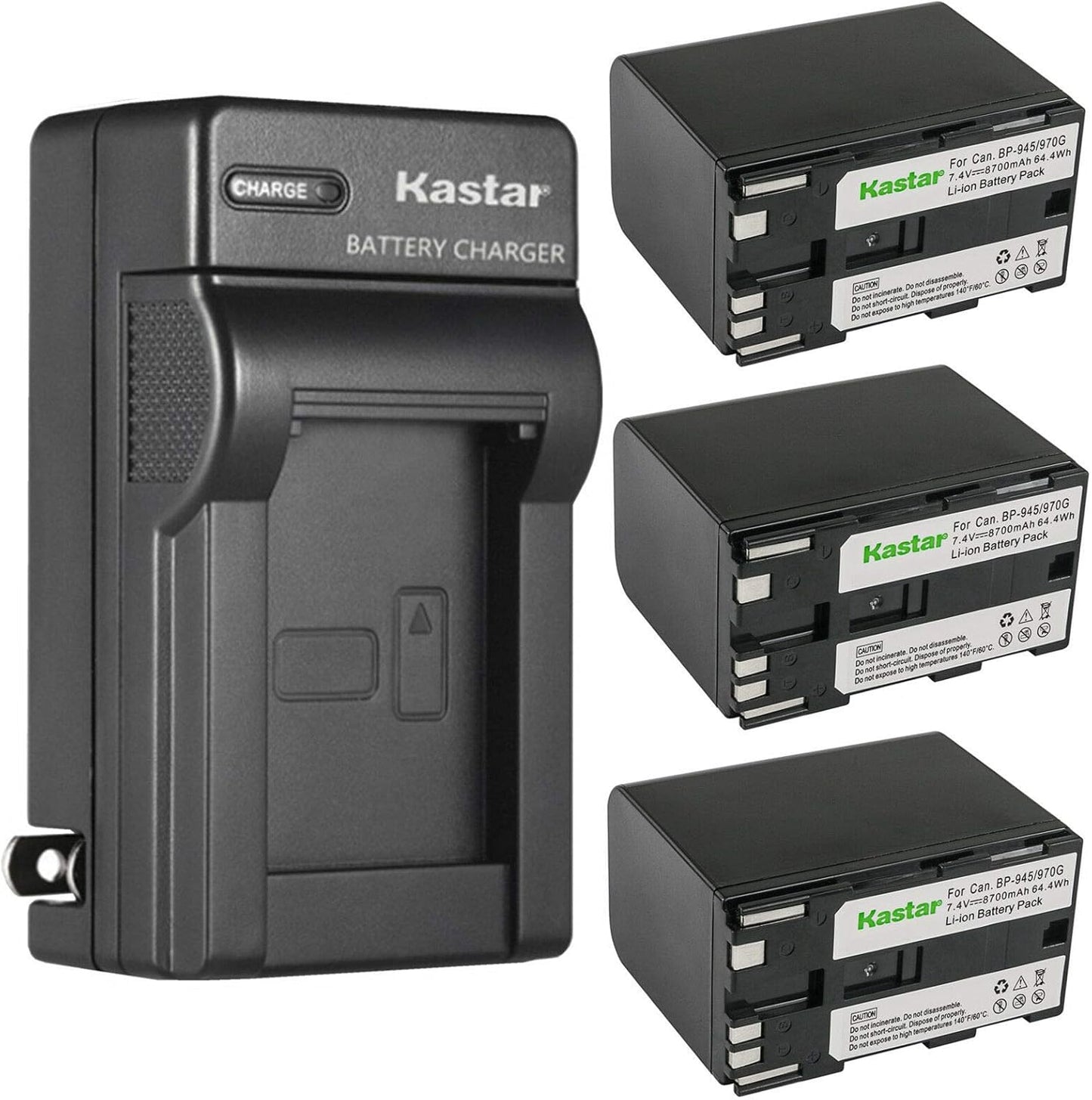 Kastar 3-Pack Battery and AC Wall Charger for Canon Cameras