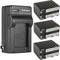 8700mAh 3-Pack Camera Batteries with AC Wall Charger - Long Runtime