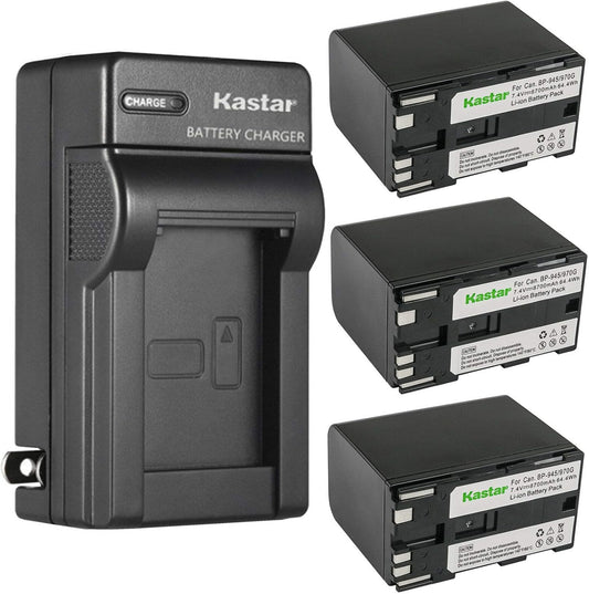 Kastar 3-Pack Battery and AC Wall Charger for Canon Cameras