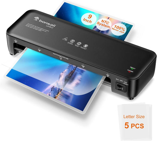 Bonsaii 9 Inch Thermal Laminator - Never Jam Technology!