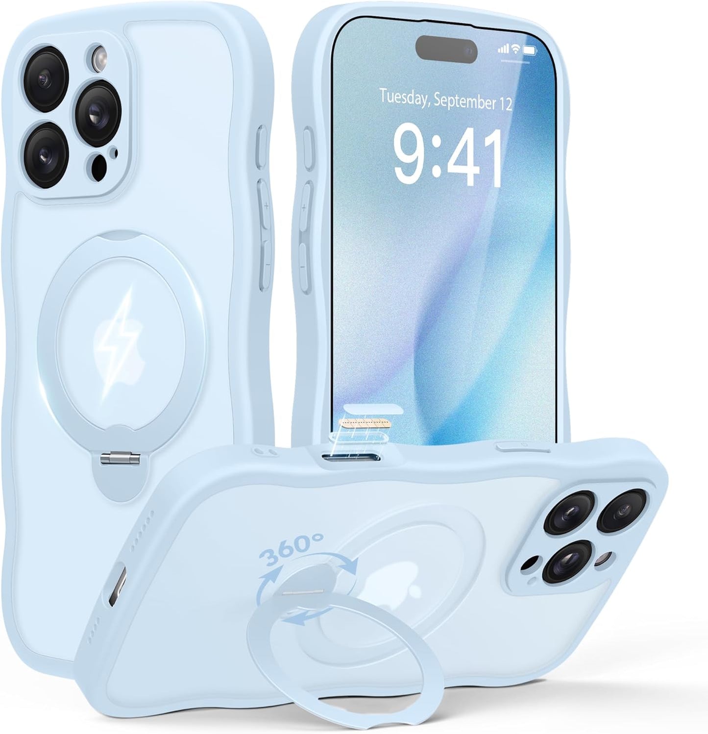 iPhone 16 Pro Max Case with 360 Spin Magnetic Stand & Protection