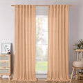 Peach Linen Curtains 96 in Length 2 Panels - Light Filtering Privacy
