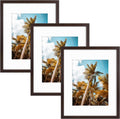 16x20 Picture Frame with Mat for 11x14 Photo - Vintage Brown Minimal