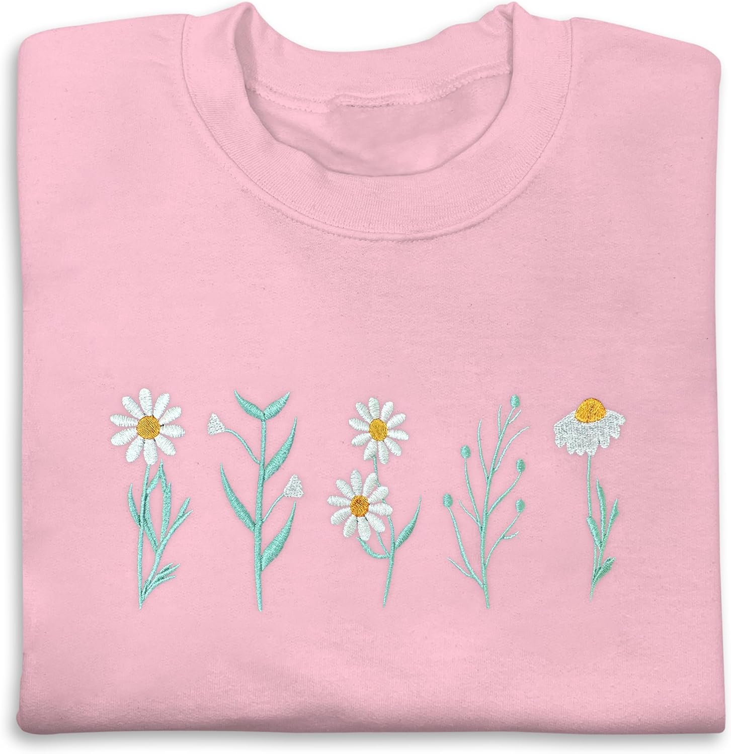 Daisy Lover Embroidered Sweatshirt - Botanical Bliss