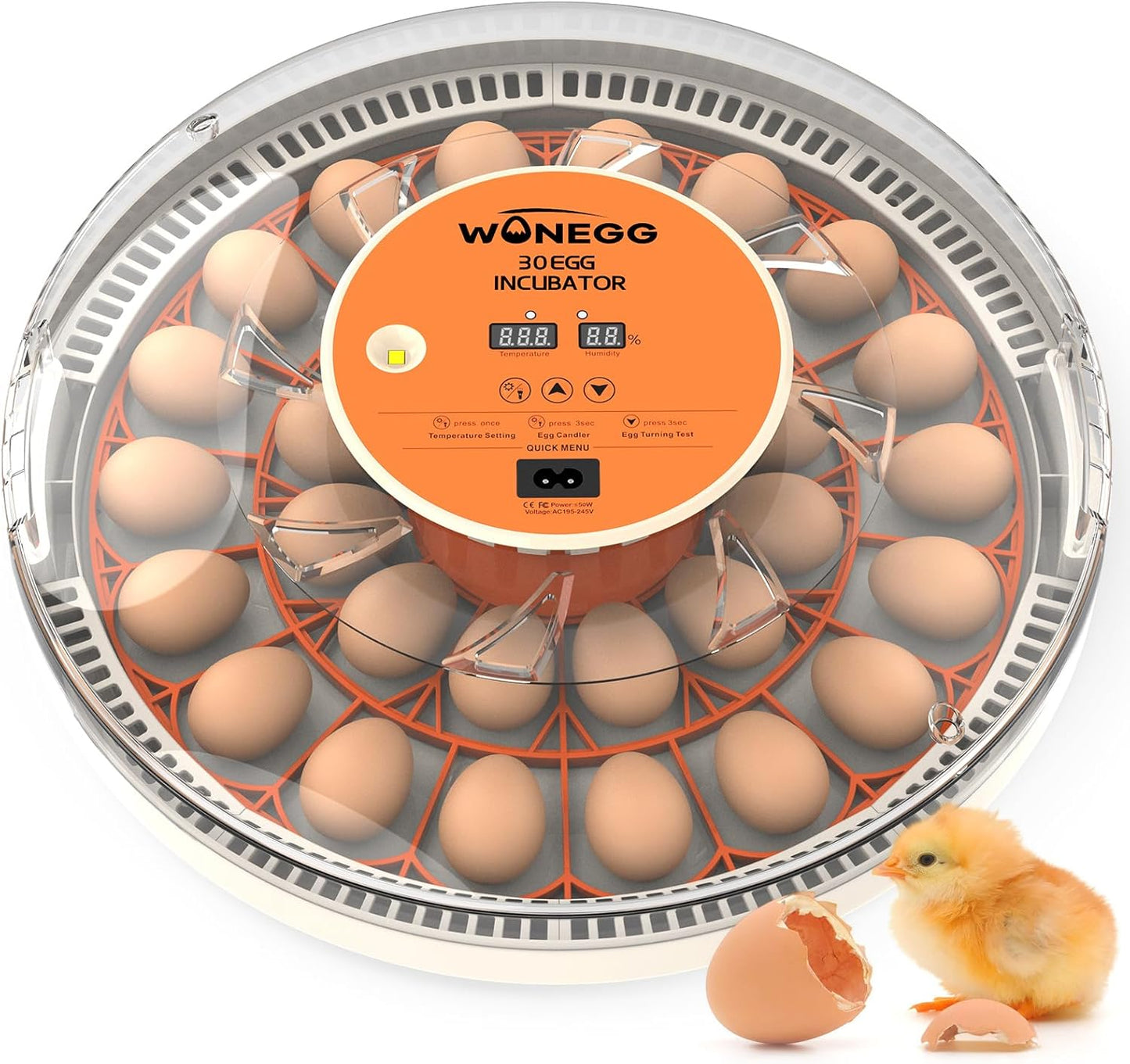 30 Egg Incubator with Automatic Turner and Humidity Monitor