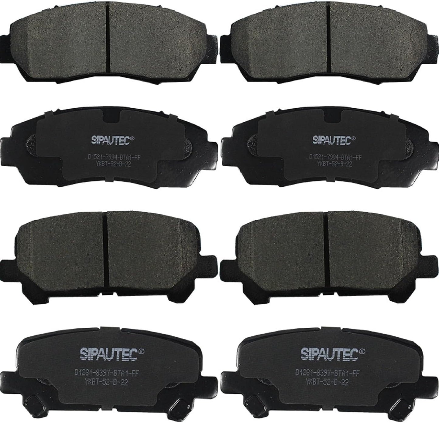 SIPAUTEC Front & Rear Ceramic Brake Pads for Honda Odyssey 2011-2017