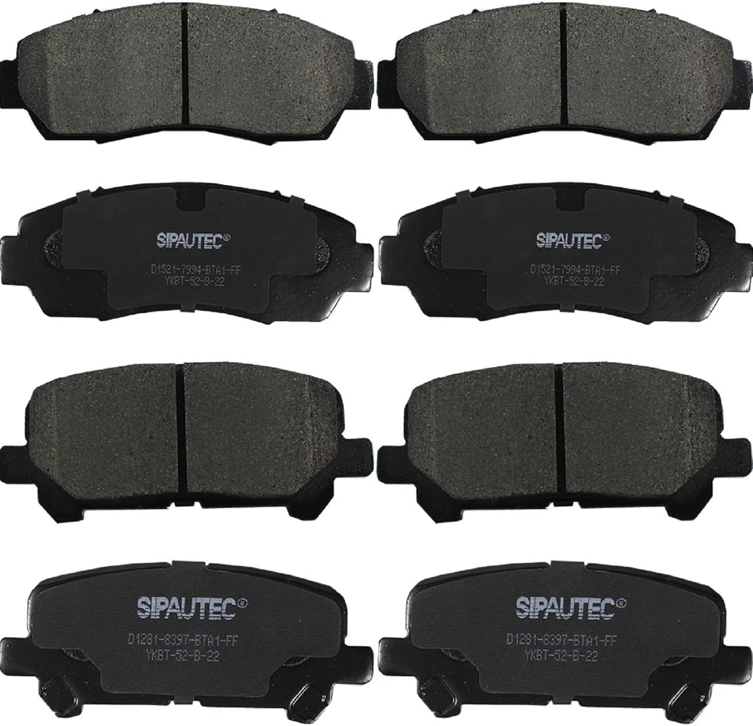 SIPAUTEC Front & Rear Ceramic Brake Pads for Honda Odyssey 2011-2017