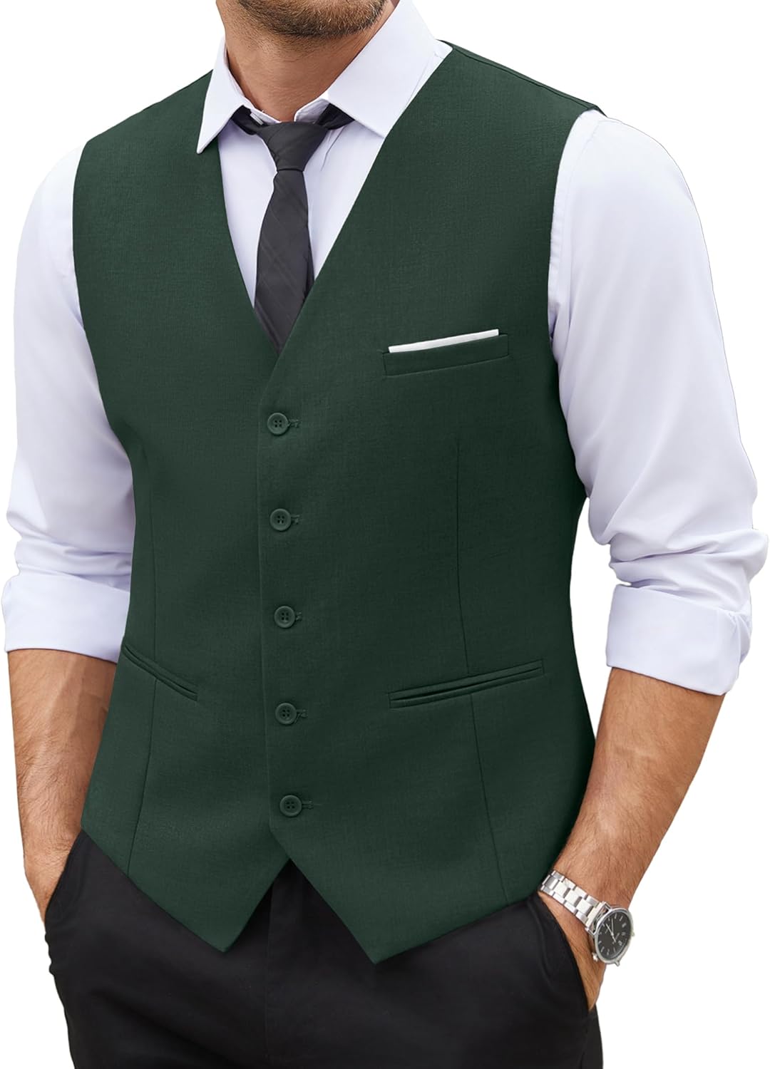 COOFANDY Men's Suit Vest Slim Fit for Business and Casual Wear