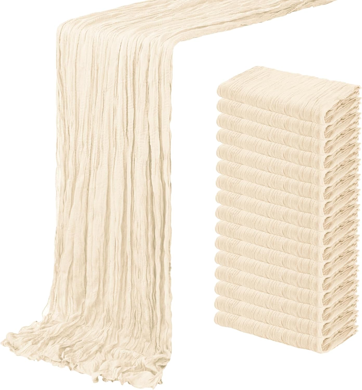 Ivory Cheesecloth Table Runner 16 Pack for Elegant Events
