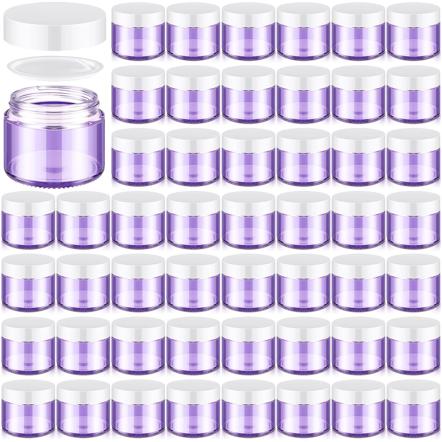 48 Pcs 2 oz Glass Jars with Lids for Travel and DIY Projects