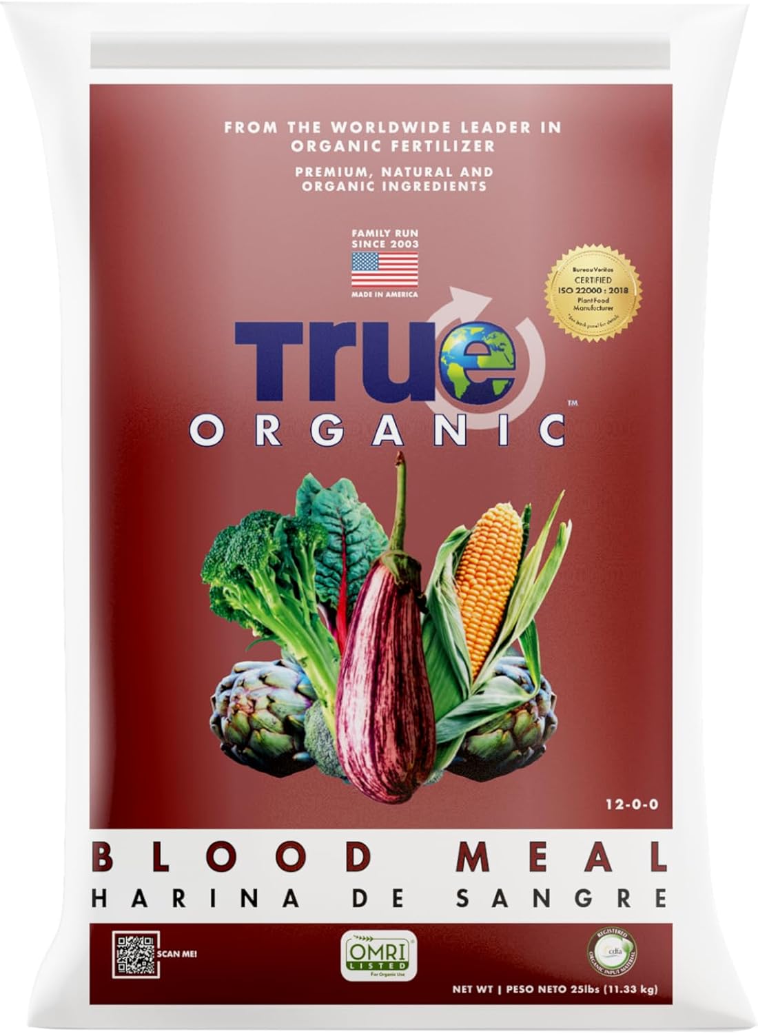 True Organic Blood Meal High-Nitrogen Fertilizer for Growth