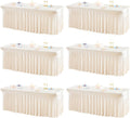Ivory Spandex Table Covers 8ft 6 Pack - Stretch Fitted Table Skirts