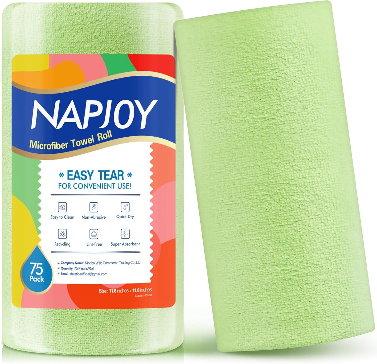 75 Pack Mini Green Cleaning Cloths - Ultra Soft & Reusable!