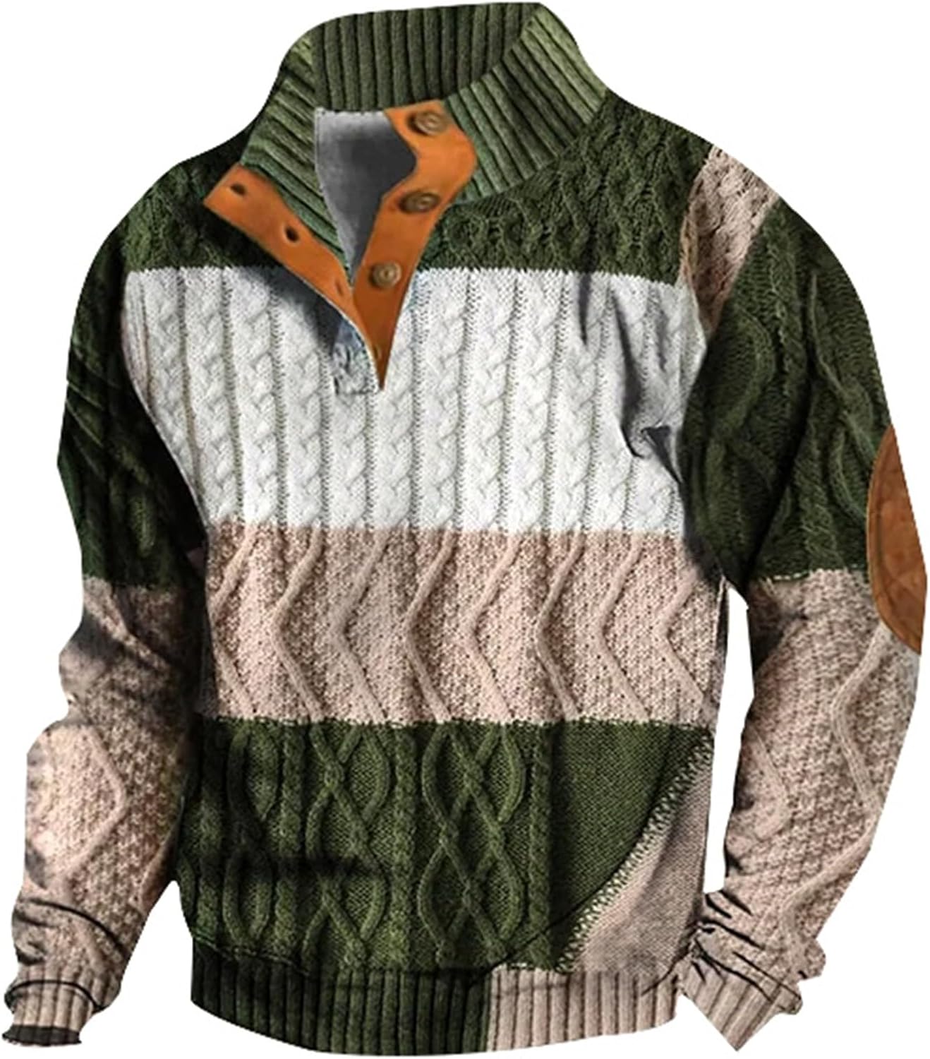 Vintage Checked Stand Collar Sweatshirt - Big & Tall