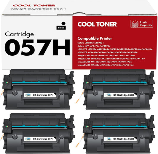 High Yield 057H Toner Cartridge 4 Pack for Canon Printers