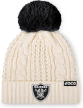 NFL Team Logo Cable Knit Pom Beanie Hat - Cozy Game Day Staple