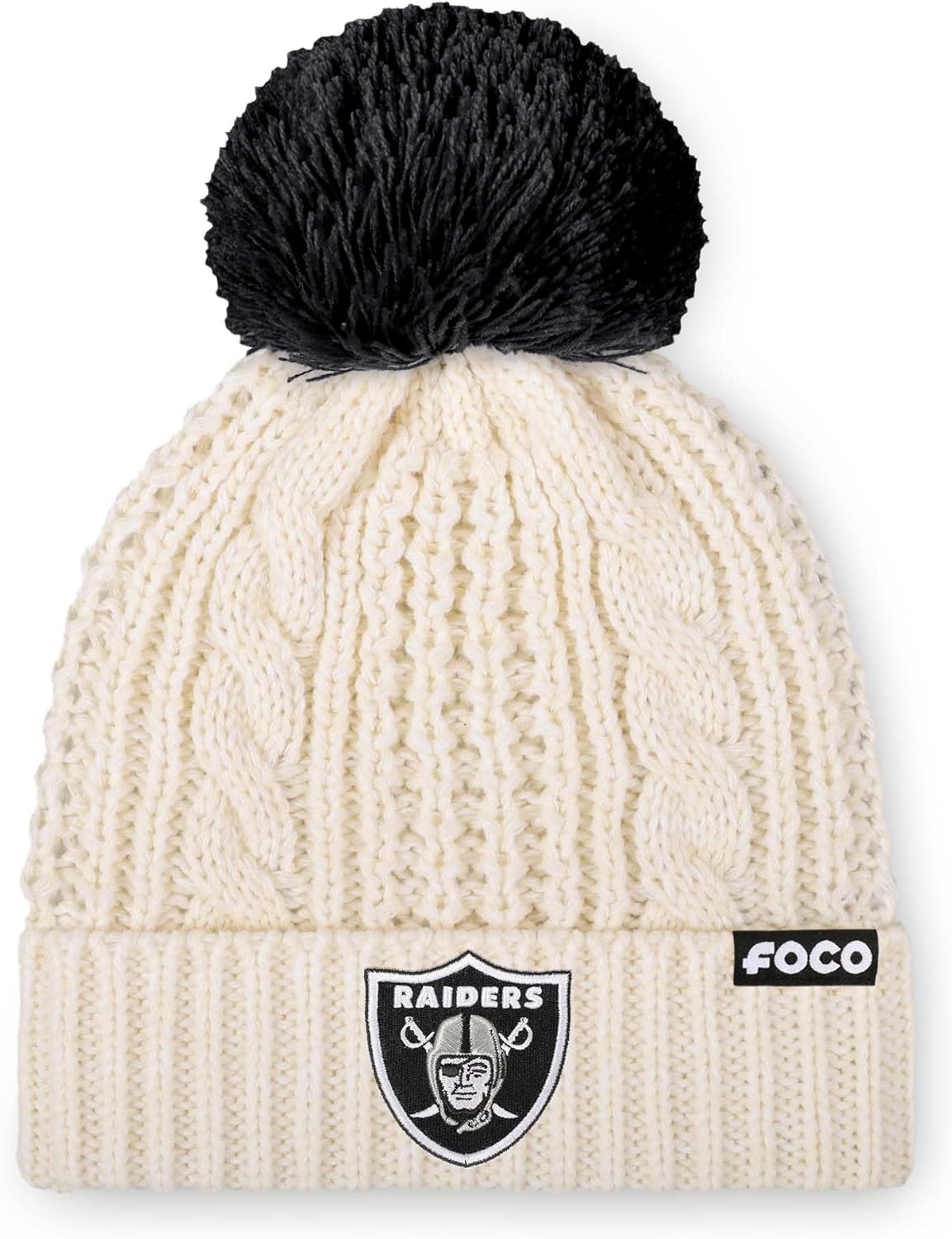 FOCO NFL Womens Team Logo Cable Knit Pom Beanie Hat Review