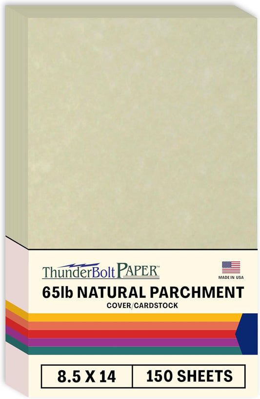 150 Natural Parchment 65lb Cover Paper Sheets for Crafting