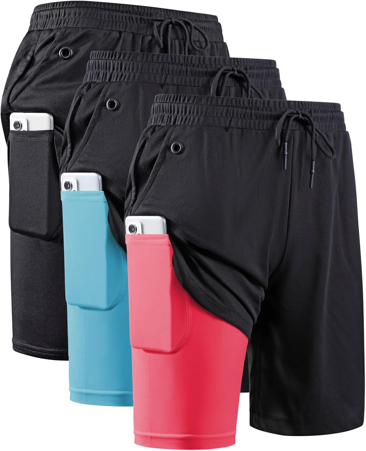 JWJ Men's 2 in 1 Workout Running Shorts for Active Lifestyles