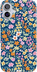 Casely iPhone 16 Case Full Bloom Navy Floral - Slim Protection