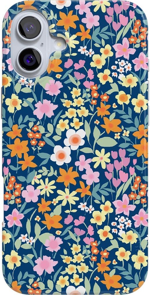 Casely iPhone 16 Case Full Bloom Navy Floral Ultra Slim Design