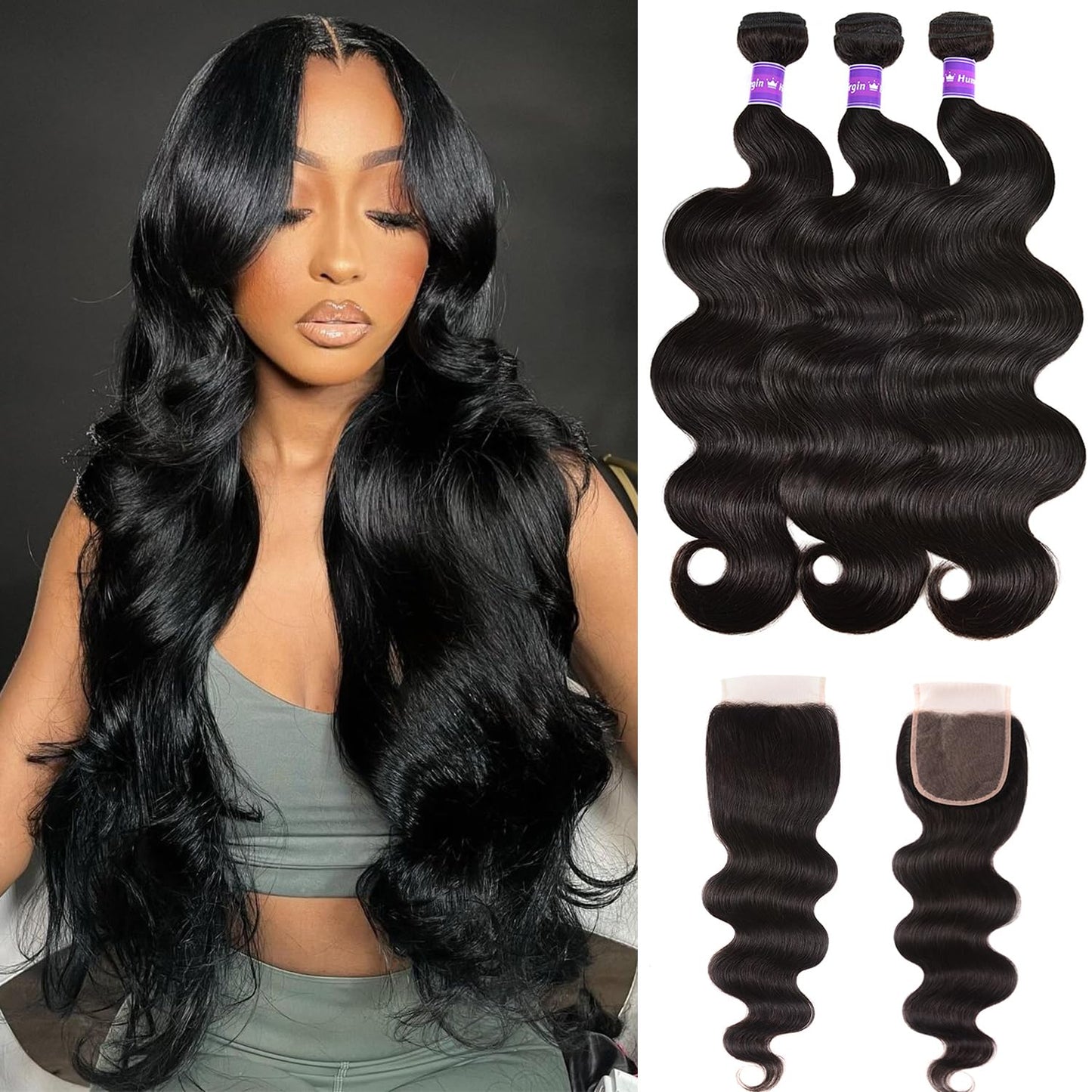 Brazilian Body Wave Bundles with Closure for Elegant Styles