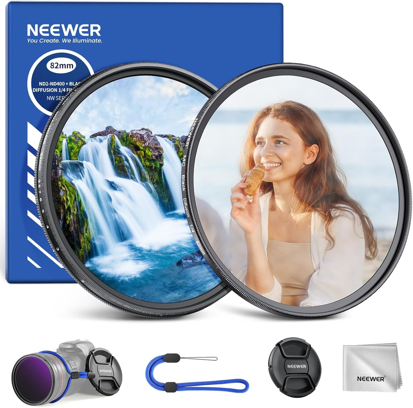 NEEWER 82mm Variable ND & Black Mist Diffusion Filter Set