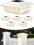 T-SUN 4x4 Post Cap Lights 6 Pack for Vinyl and Wood Posts - Solar Deck