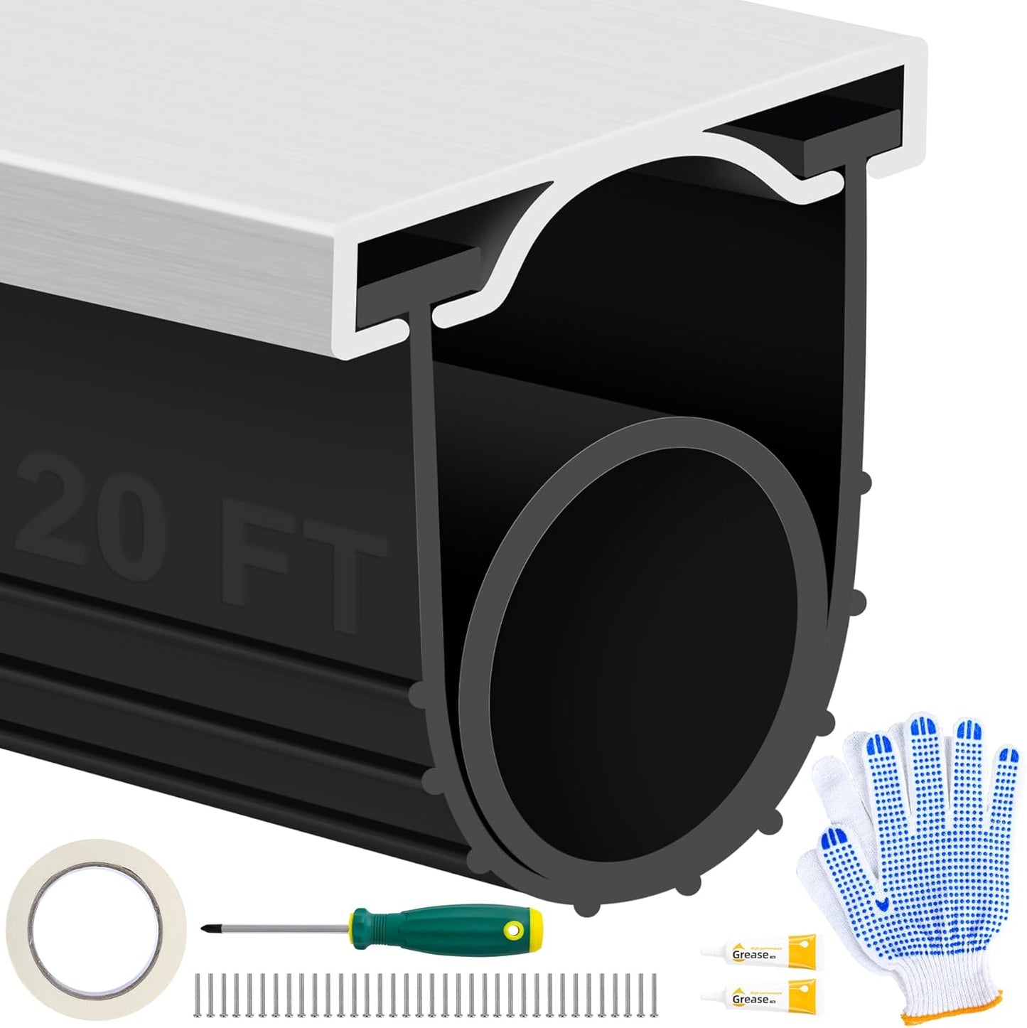 20FT Garage Door Seals Bottom Rubber for Weatherproofing Needs