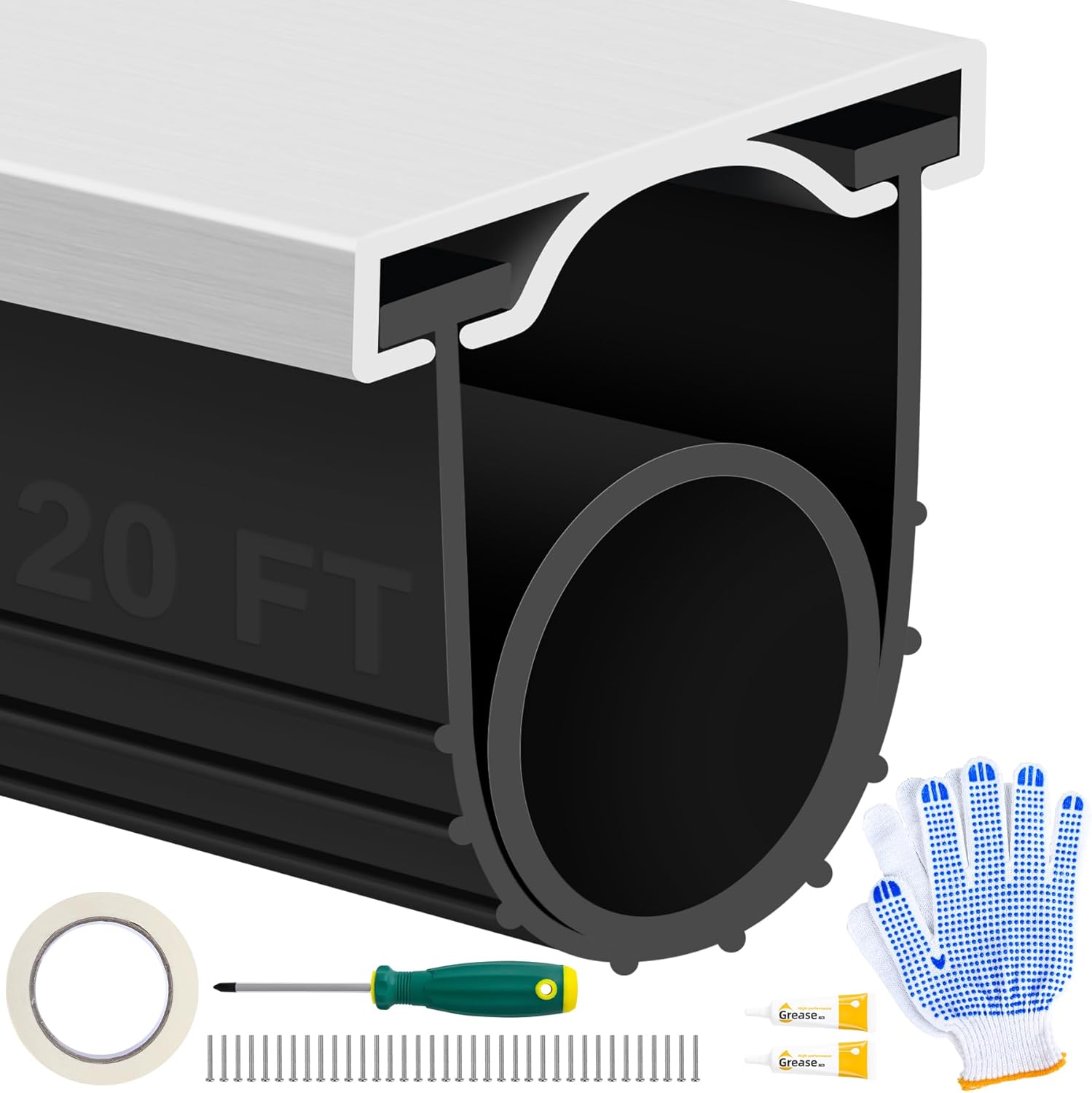 20FT Garage Door Seals Bottom Rubber for Weatherproofing Needs