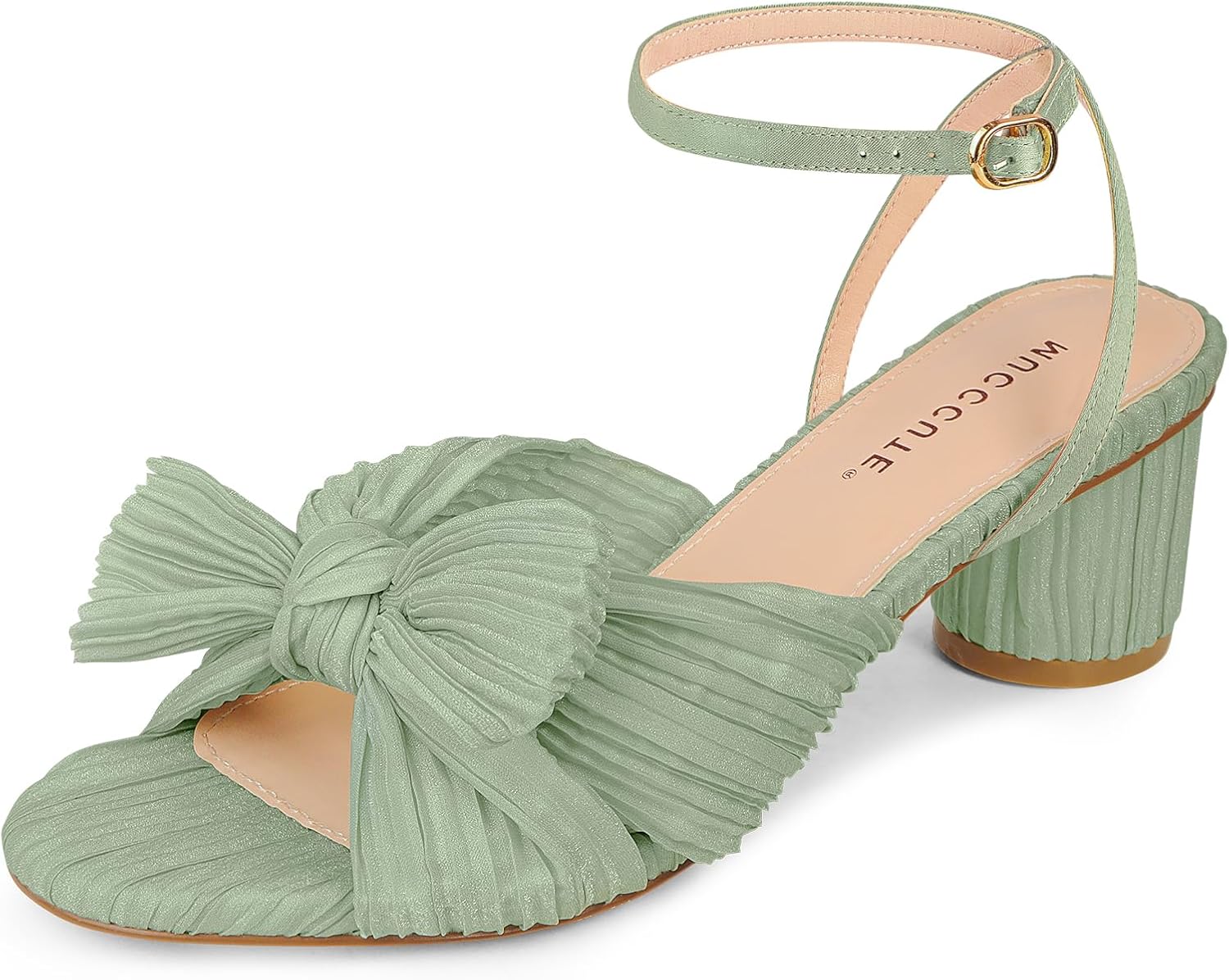 MUCCCUTE Women's Bow Knot Heeled Sandals for Stylish Comfort