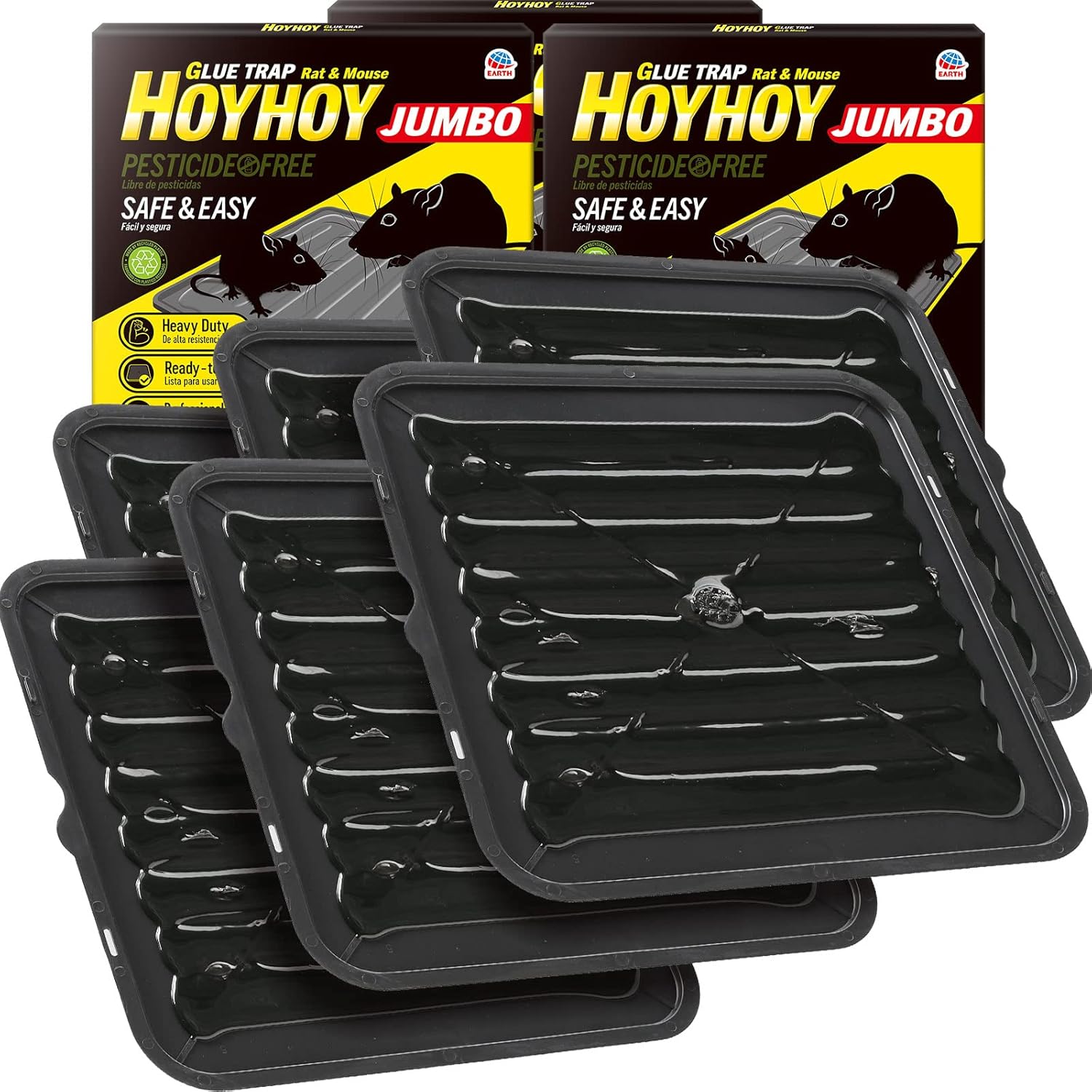 Hoy Hoy Jumbo Glue Trap Trio - Ultimate Rodent Control